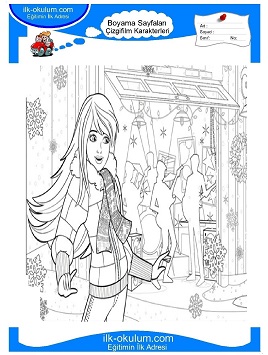 Çocuklar İçin Barbie ve Yeni Yıl Hikayesi Boyama Sayfaları 